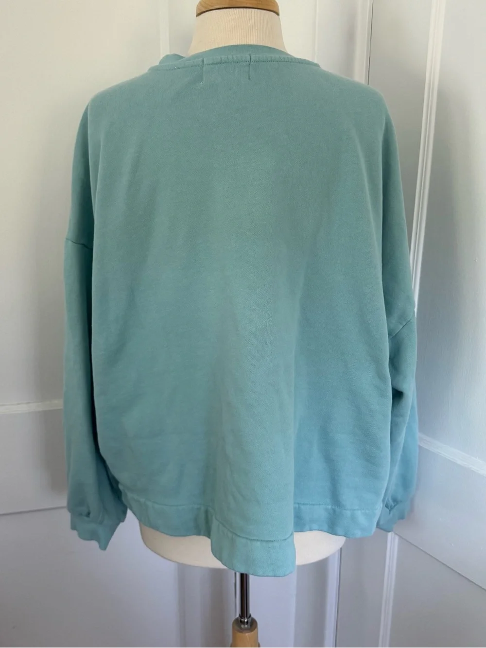 Disney Walt Disney World Mickey Mouse Oversized Crewneck Sweatshirt Aqua 1X